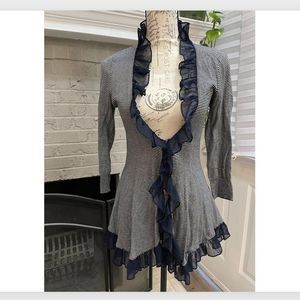 Anthropologie Favorite, Guinevere Navy & White Stripe Cardigan